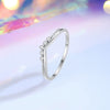 Women's Simple S925 Sterling Silver Stacked Ring With Diamond Set Zircon And Crown Tail Design