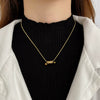 Women's Simple Spiral Spring Gold Bead Snake Bone Chain Necklace Titanium Steel 18K Gold Plated
