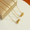 Women's Simple Spiral Spring Gold Bead Snake Bone Chain Necklace Titanium Steel 18K Gold Plated