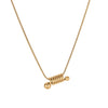 Women's Simple Spiral Spring Gold Bead Snake Bone Chain Necklace Titanium Steel 18K Gold Plated