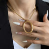 Women's Simple Stainless Steel And Titanium Steel Jewelry Set With Electroplating Snake Bone Chain Earrings And Necklaces