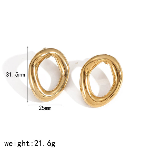 Women's Simple Stainless Steel And Titanium Steel Jewelry Set With Electroplating Snake Bone Chain Earrings And Necklaces