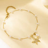 Women's Simple Stainless Steel Anklet With Starfish Pendant And Imitation Freshwater Pearl Cute Fashion Foot Jewelry