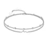 Women's Simple Stainless Steel Double Layer Anklet With Heart Shape Pattern Fashion Foot Jewelry