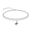Women's Simple Stainless Steel Double Layer Anklet With Heart Shape Pattern Fashion Foot Jewelry