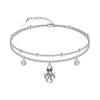 Women's Simple Stainless Steel Double Layer Anklet With Heart Shape Pattern Fashion Foot Jewelry
