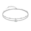 Women's Simple Stainless Steel Double Layer Anklet With Heart Shape Pattern Fashion Foot Jewelry