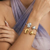 Women's Simple Stainless Steel Open Bracelet With Water Drop Shape And 18K Gold Vacuum Plated Light Luxury Design