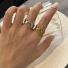 Women's Simple Starfish Dot Retro Light Luxury Open Ring Titanium Steel Electroplating