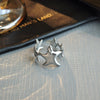 Women's Simple Starfish Dot Retro Light Luxury Open Ring Titanium Steel Electroplating
