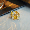 Women's Simple Starfish Dot Retro Light Luxury Open Ring Titanium Steel Electroplating