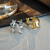 Women's Simple Starfish Dot Retro Light Luxury Open Ring Titanium Steel Electroplating