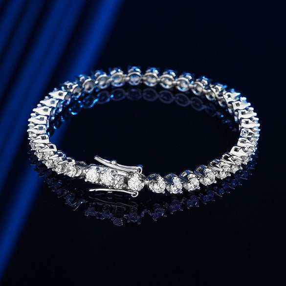 Women's Simple Sterling Silver Geometric High Carbon Diamond Bracelet