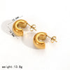 Women's Simple Style Geometric Cshaped Stainless Steel Electroplated Earrings