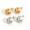 Women's Simple Style Geometric Cshaped Stainless Steel Electroplated Earrings