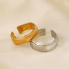 Women's Simple Style Stainless Steel Bamboo Ring With Plant Flowers Pattern And Electroplating Treatment