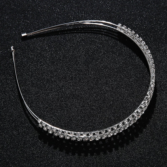 Women's Simple Three Layer Rhinestone Headband Metal Diamond Style Hair Accessory For Daily Wear And Party