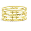 Women’s Simple Trendy Geometric U Shape Bracelet And Jewelry Set In Electroplated Copper With Silver And Gold Bead Retro Style