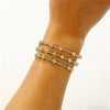 Women’s Simple Trendy Geometric U Shape Bracelet And Jewelry Set In Electroplated Copper With Silver And Gold Bead Retro Style