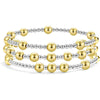 Women’s Simple Trendy Geometric U Shape Bracelet And Jewelry Set In Electroplated Copper With Silver And Gold Bead Retro Style