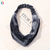 Women's Simple Velvet Bow Knotted Cross Headband With Elastic Cloth Hair Accessory