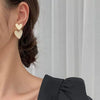 Women's Simple White Heart Alloy Earrings With Dripping Oil Finish Retro Fashion Earrings