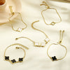 Women's Simple Zinc Alloy Fourleaf Clover Geometric Pattern Electroplated Bracelet