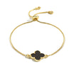 Women's Simple Zinc Alloy Fourleaf Clover Geometric Pattern Electroplated Bracelet