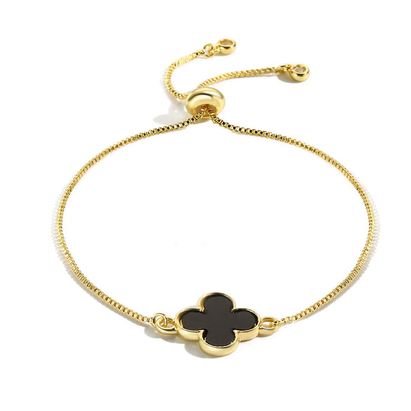 Women's Simple Zinc Alloy Fourleaf Clover Geometric Pattern Electroplated Bracelet