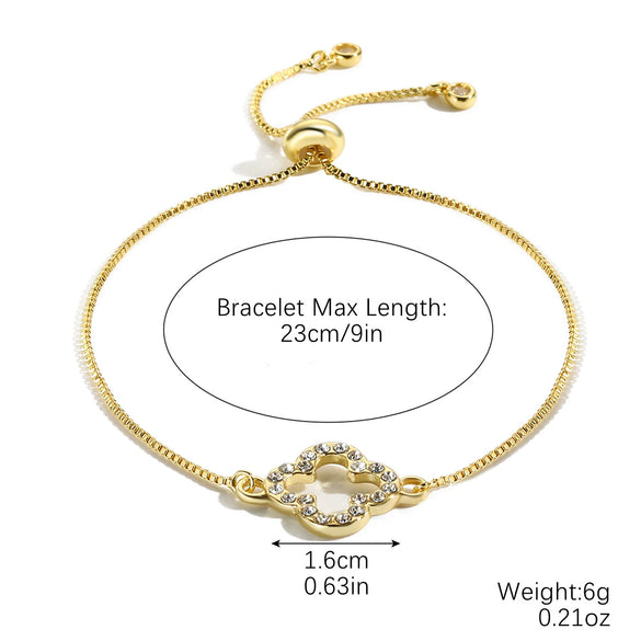 Women's Simple Zinc Alloy Fourleaf Clover Geometric Pattern Electroplated Bracelet