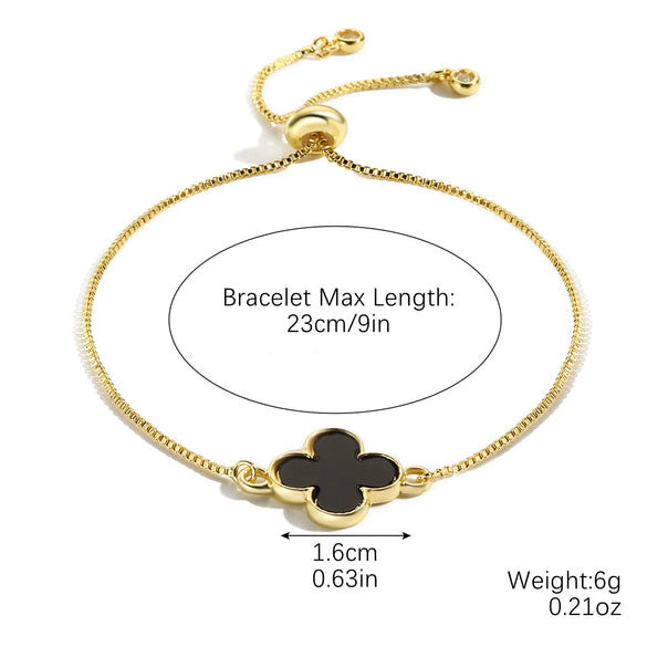 Women's Simple Zinc Alloy Fourleaf Clover Geometric Pattern Electroplated Bracelet