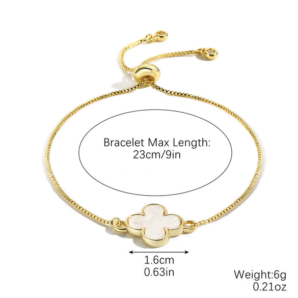 Women's Simple Zinc Alloy Fourleaf Clover Geometric Pattern Electroplated Bracelet