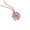 Women's Simple Zircon Earrings And Necklace Set With Flower Pendant Short Clavicle Chain Electroplated Fashion Jewelry
