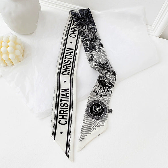 Women's Simulated Silk Long Narrow Decorative Scarf Thin Summer Ribbon Hair Tie And Bag Scarf