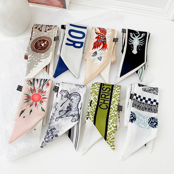 Women's Simulated Silk Long Narrow Decorative Scarf Thin Summer Ribbon Hair Tie And Bag Scarf