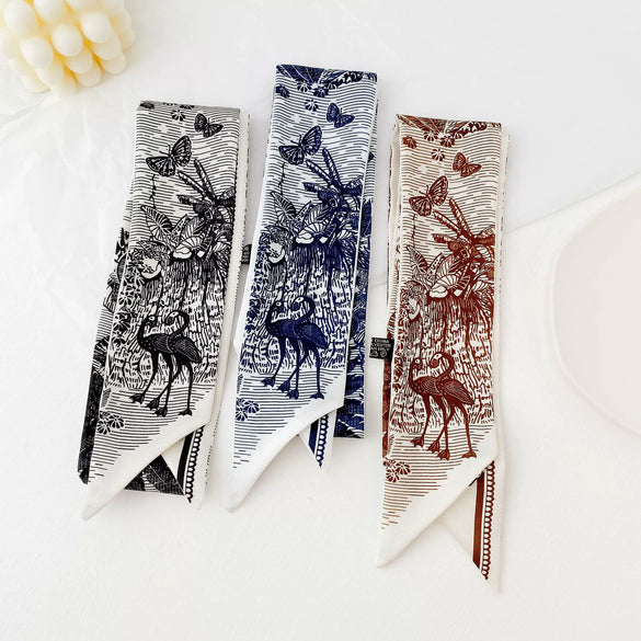 Women's Simulated Silk Long Narrow Decorative Scarf Thin Summer Ribbon Hair Tie And Bag Scarf
