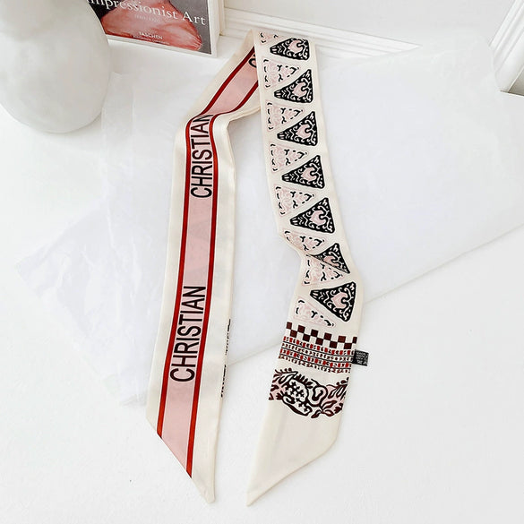 Women's Simulated Silk Long Narrow Decorative Scarf Thin Summer Ribbon Hair Tie And Bag Scarf