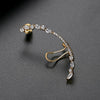 Women's Single Geometric Copper Ear Cuff Earring With Colored Zircon And Electroplated Finish Fashion Jewelry Wholesale