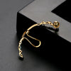 Women's Single Geometric Copper Ear Cuff Earring With Colored Zircon And Electroplated Finish Fashion Jewelry Wholesale