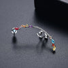 Women's Single Geometric Copper Ear Cuff Earring With Colored Zircon And Electroplated Finish Fashion Jewelry Wholesale
