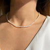 Women's Singlelayer Imitation Pearl Necklace With Oval Beads Electroplated Ushape Design