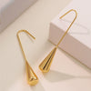 Women's Small Fresh Drop Shape Stainless Steel Earrings With Electroplating