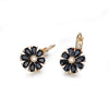 Women's Small Fresh Flower Design Zircon Earrings Made Of Environmental Protection Copper With Diamond Treatment