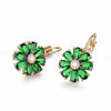 Women's Small Fresh Flower Design Zircon Earrings Made Of Environmental Protection Copper With Diamond Treatment