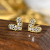 Women's Small Fresh Geometric And Heart Shape Copper Inlay Zircon Earrings