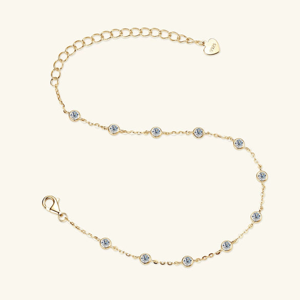 Women's Small Fresh Geometric Moissanite Pure Silver Electroplated Bracelet