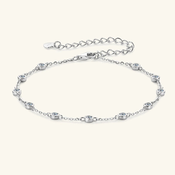 Women's Small Fresh Geometric Moissanite Pure Silver Electroplated Bracelet
