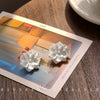 Women's Small Fresh Resin White Flower Earrings With Silver Needle Drip Glaze Floral Stud Earrings