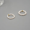 Women's Small Imitation Pearl Ring Pure Handmade Geometric Design Stacked Ring Tail Ring