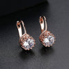 Women's Small Round Geometric Copper Crystal Zircon Stud Earrings With Electroplated Finish Fashion Jewelry Gift